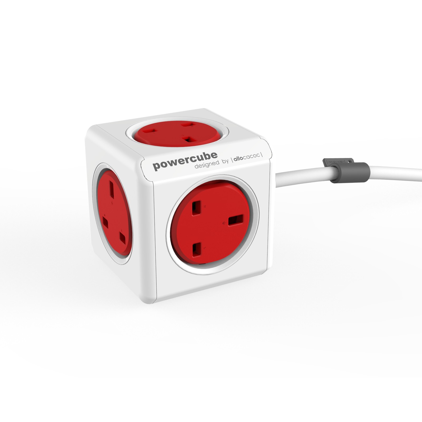 سيار مكعب Allocacoc 3م — 5 مآخذ أحمر