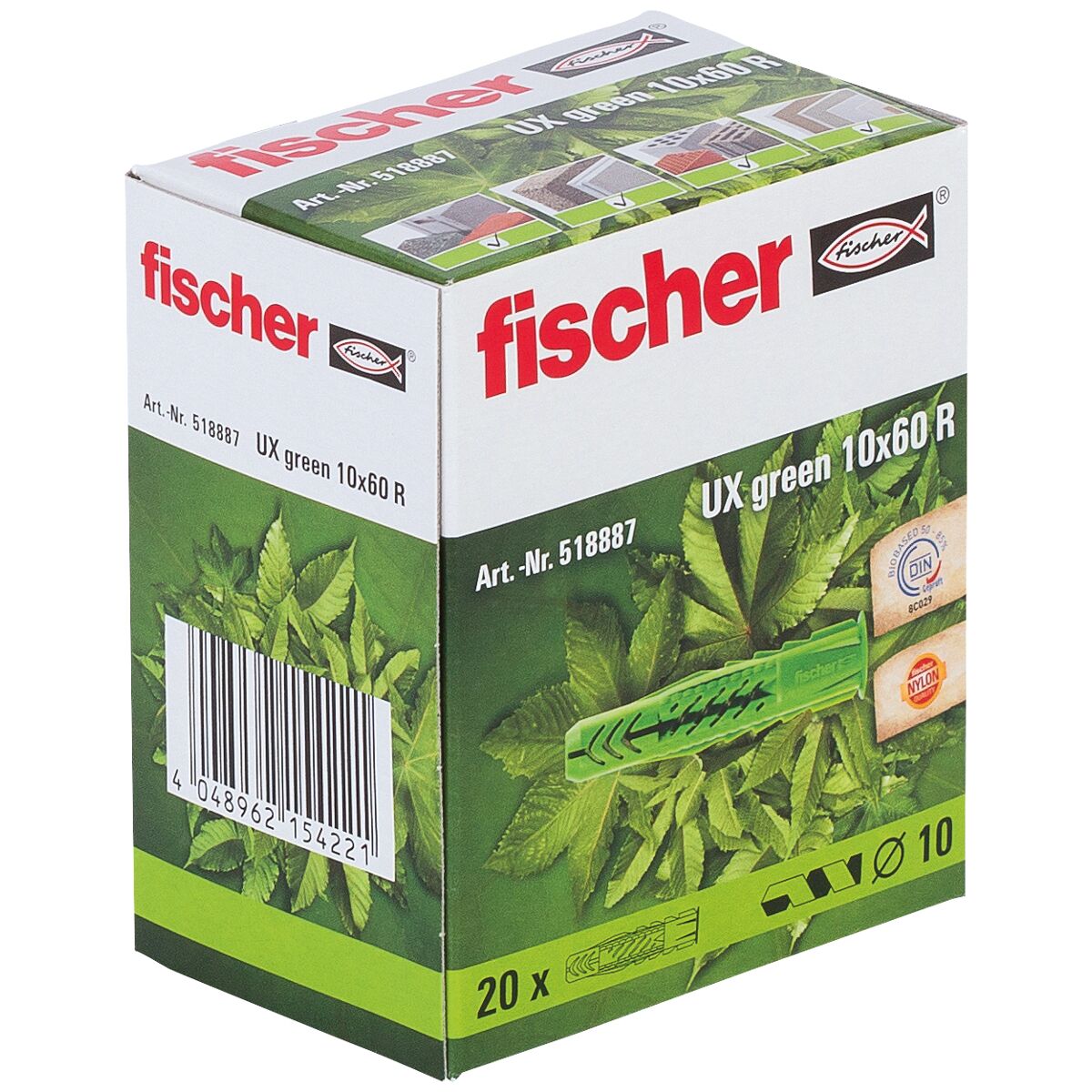 فيشر UX GREEN 10 x 60 R — رقم 518887 — 2